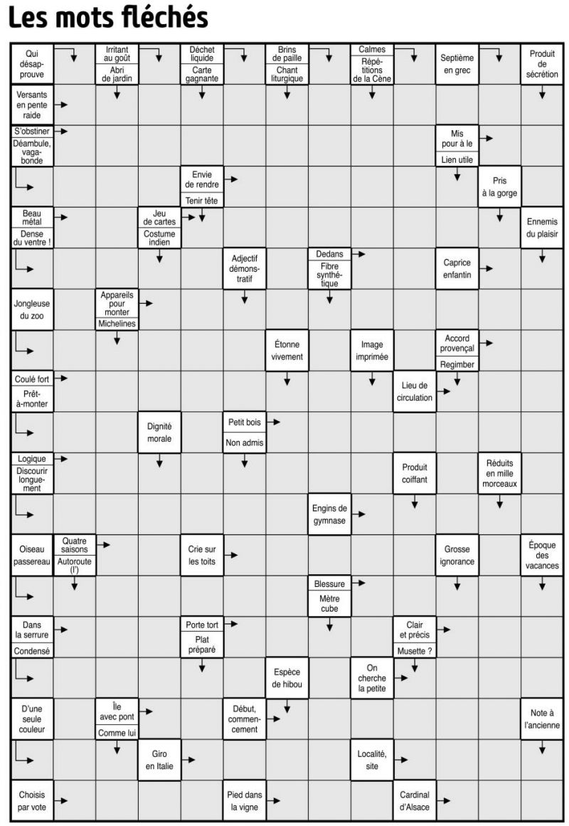 Les mots fléchés