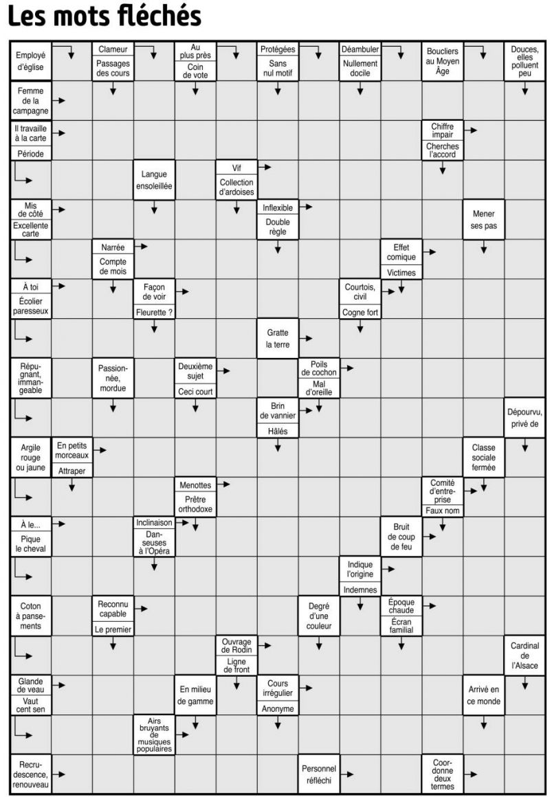 Les mots fléchés