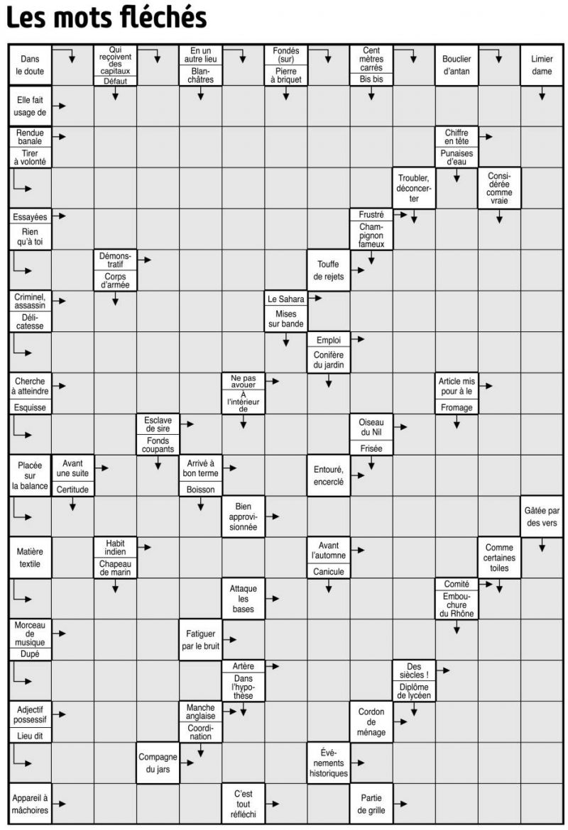 Les mots fléchés