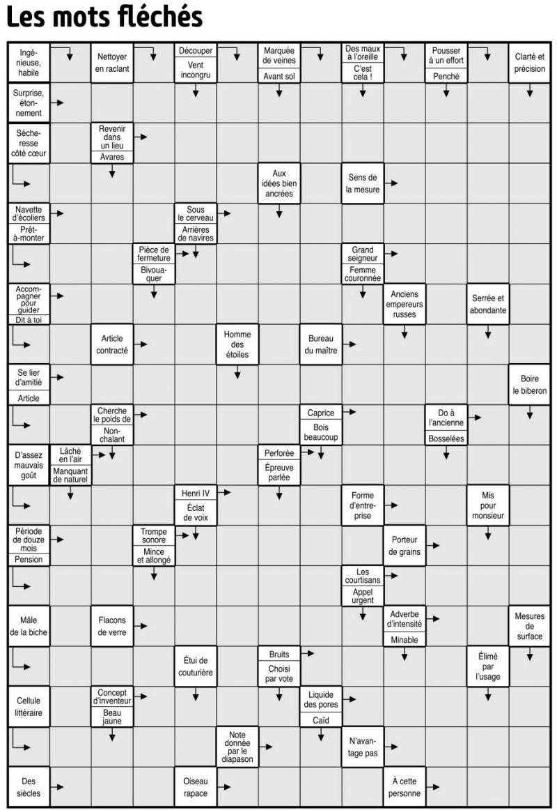 Les mots fléchés