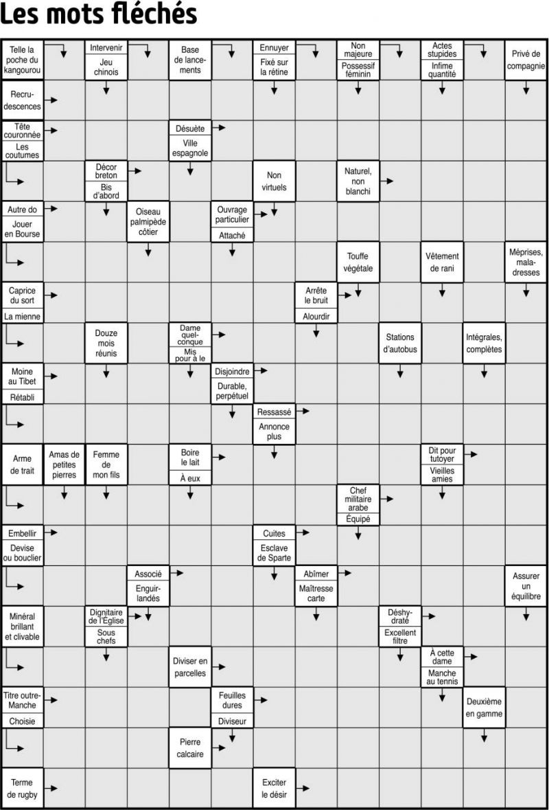 Les mots fléchés