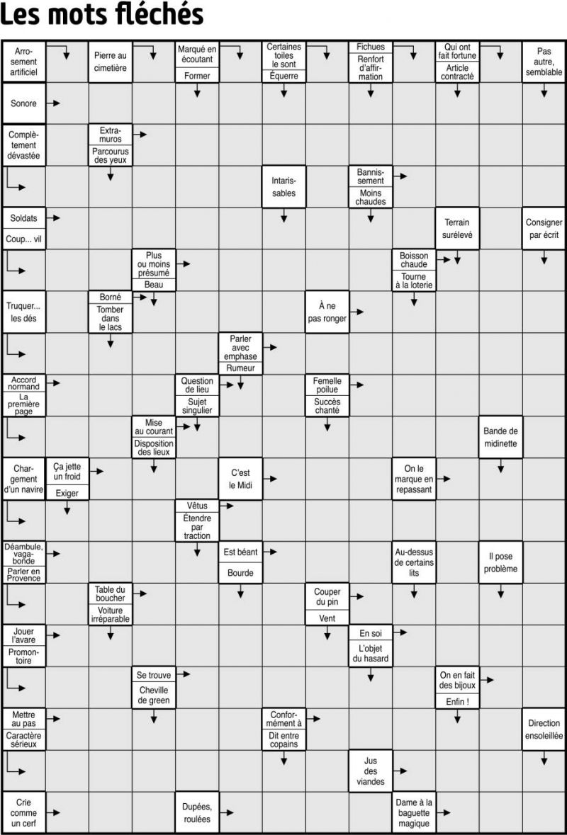 Les mots fléchés