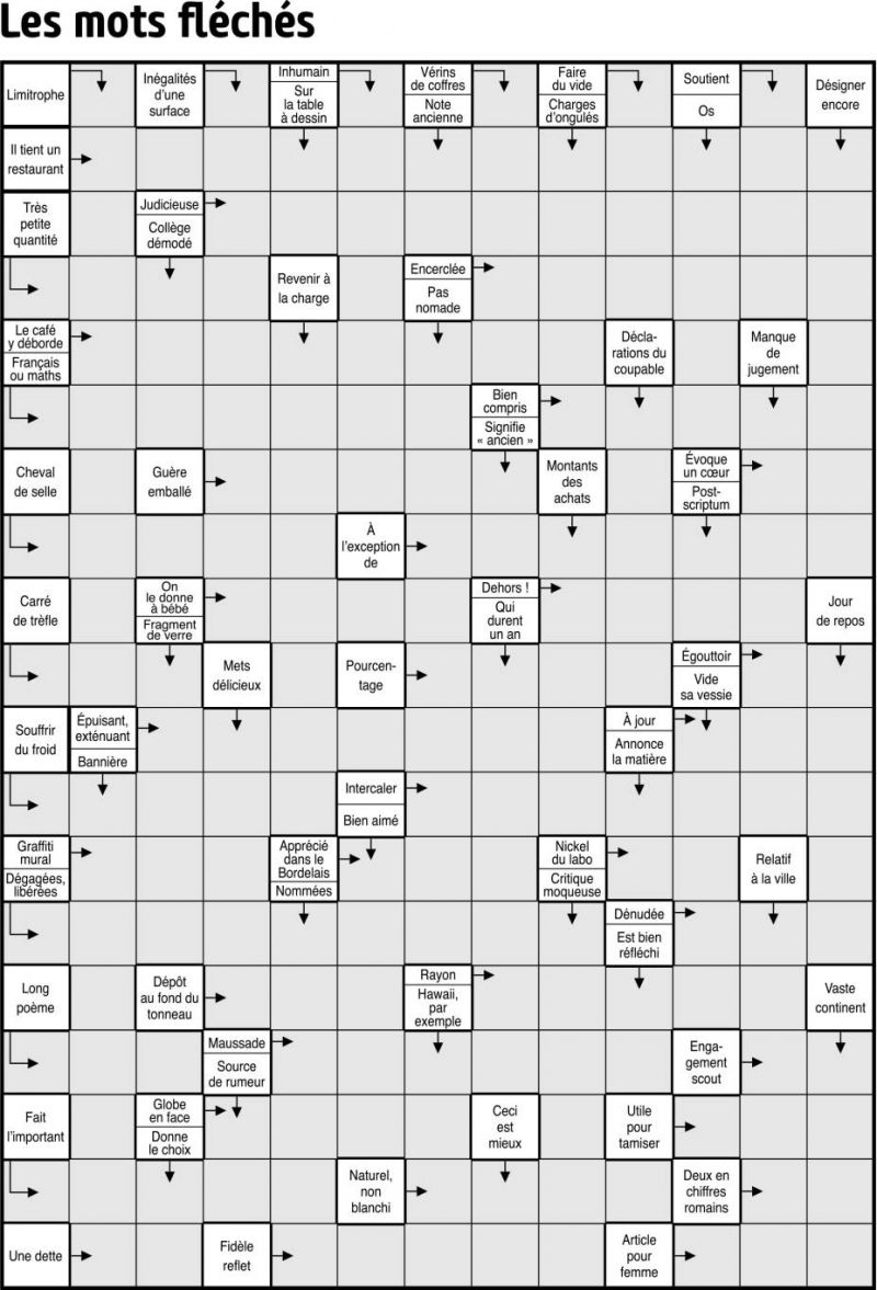Les mots fléchés