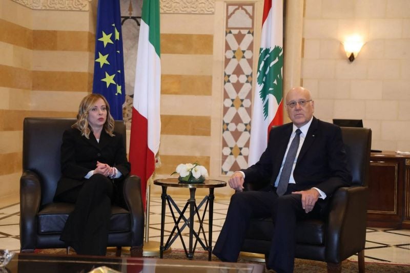 Mikati receives Italian Prime Minister Giorgia Meloni