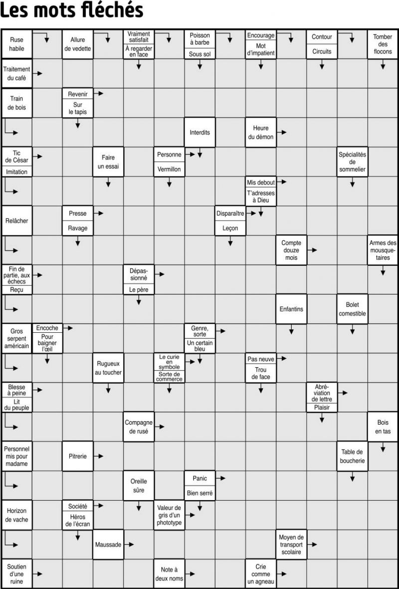 Les mots fléchés