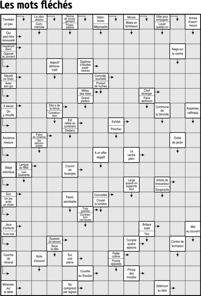 Les mots fléchés