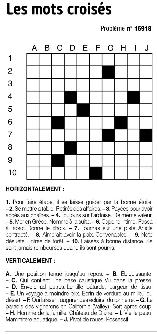 Les mots croisés