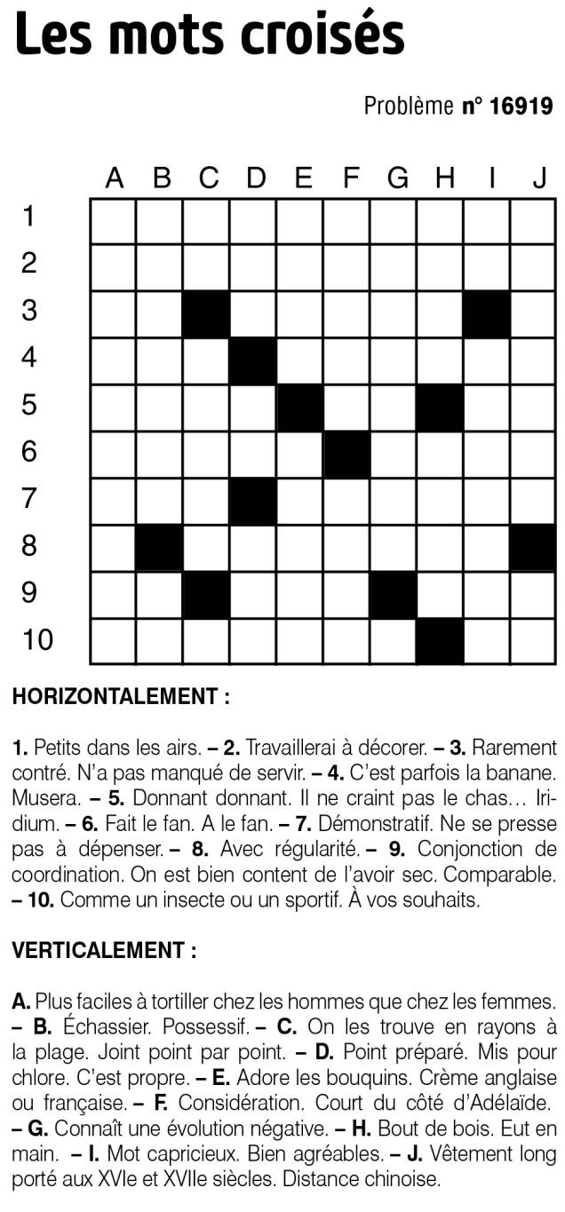 Les mots croisés