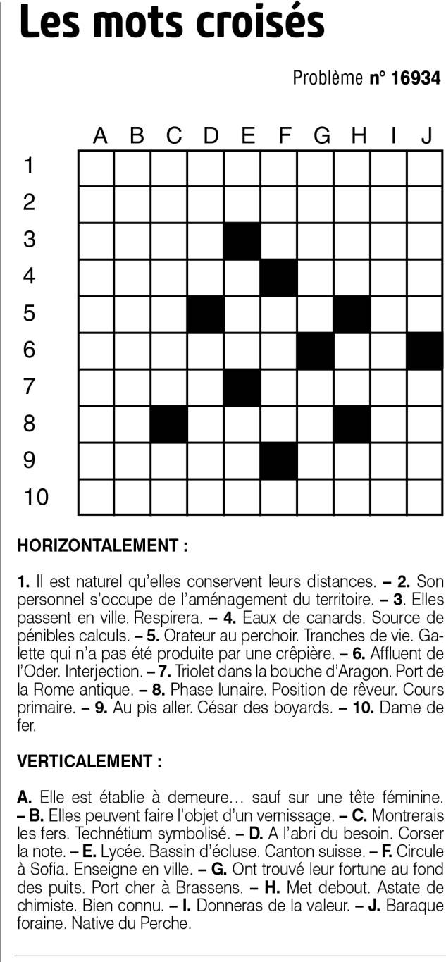 Les mots croisés