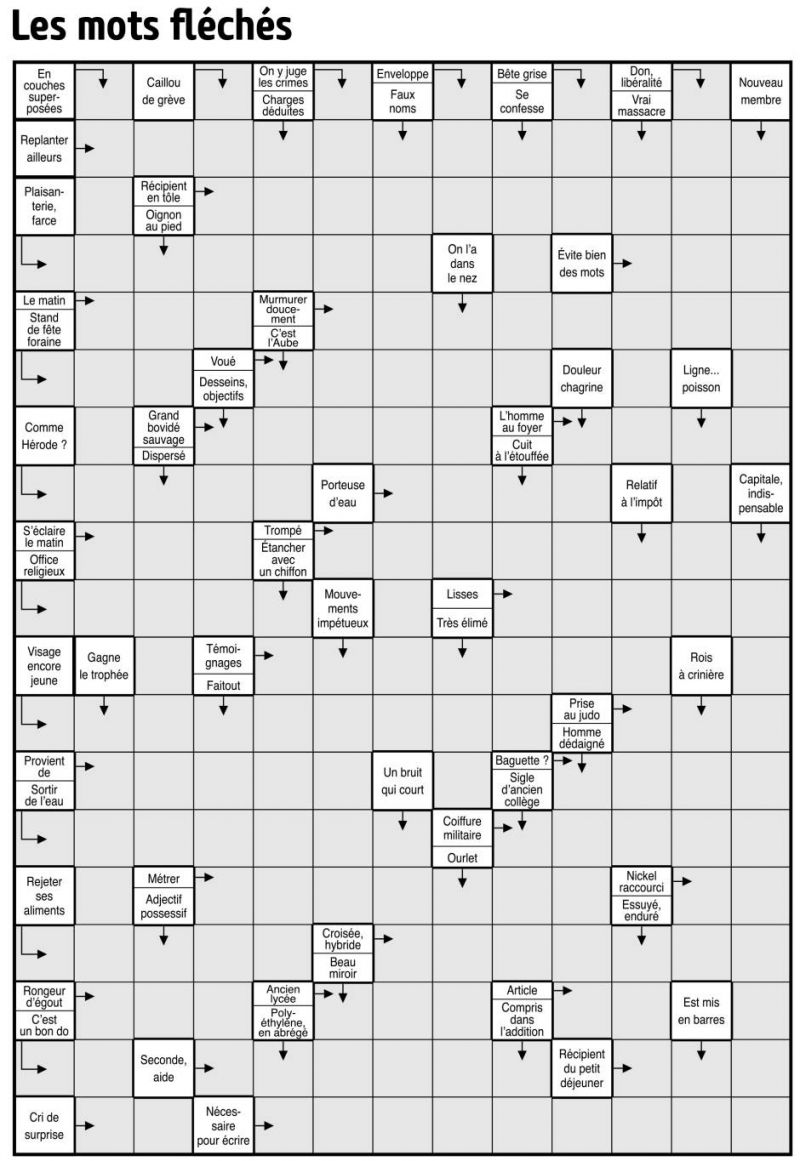 Les mots fléchés