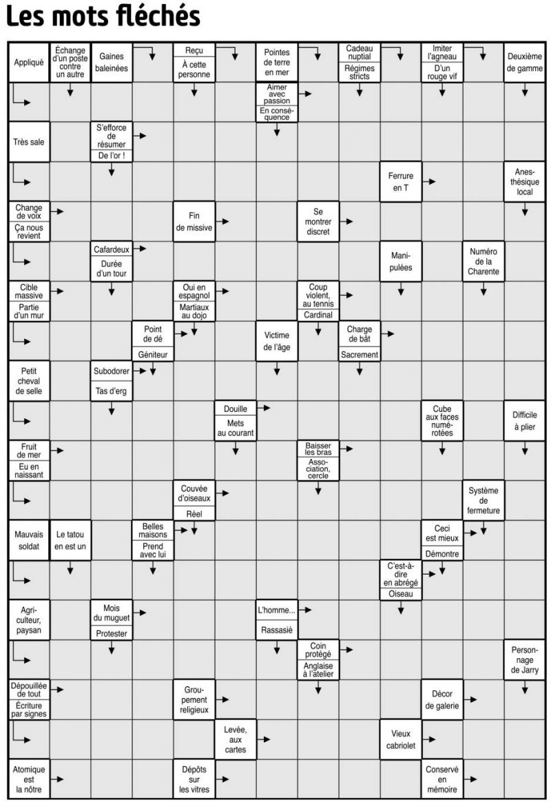 Les mots fléchés