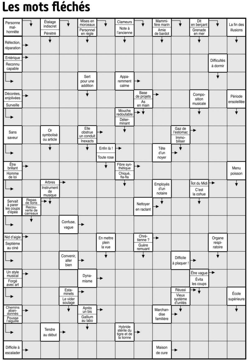 Les mots fléchés