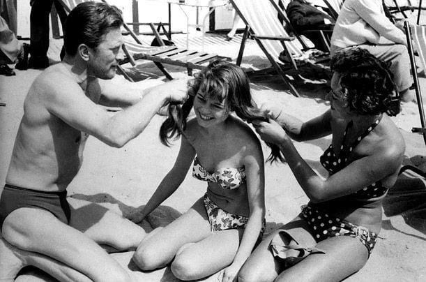 B.B. sur la plage de la Bocca en 1953. Photo AFP