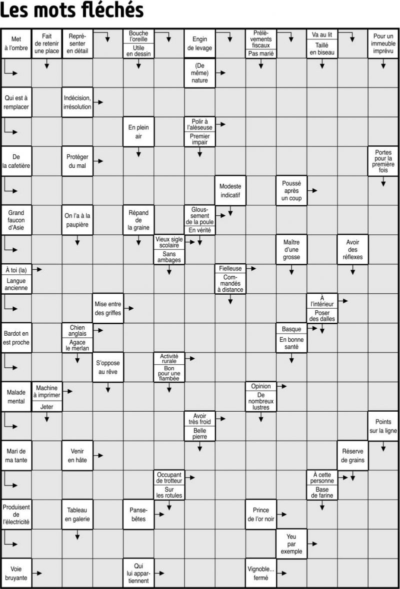 Les mots fléchés