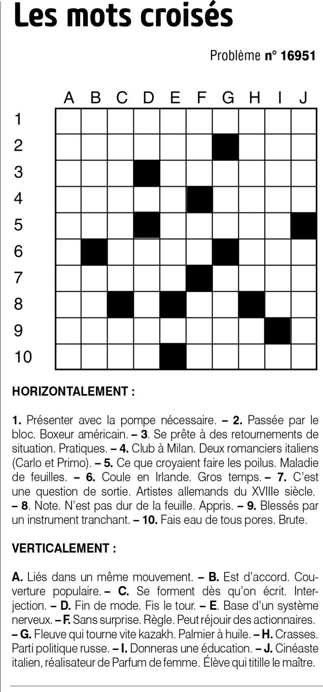 Les mots croisés