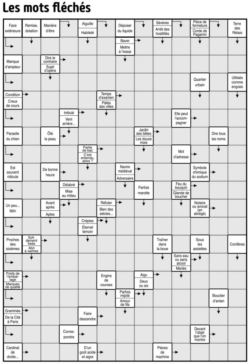 Les mots fléchés