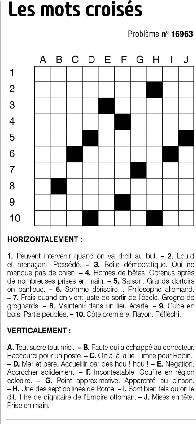 Les mots croisés