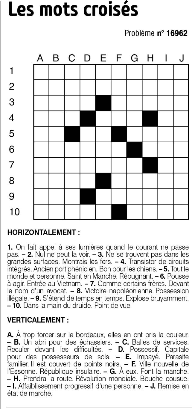 Les mots croisés