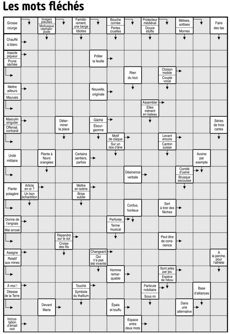 Les mots fléchés