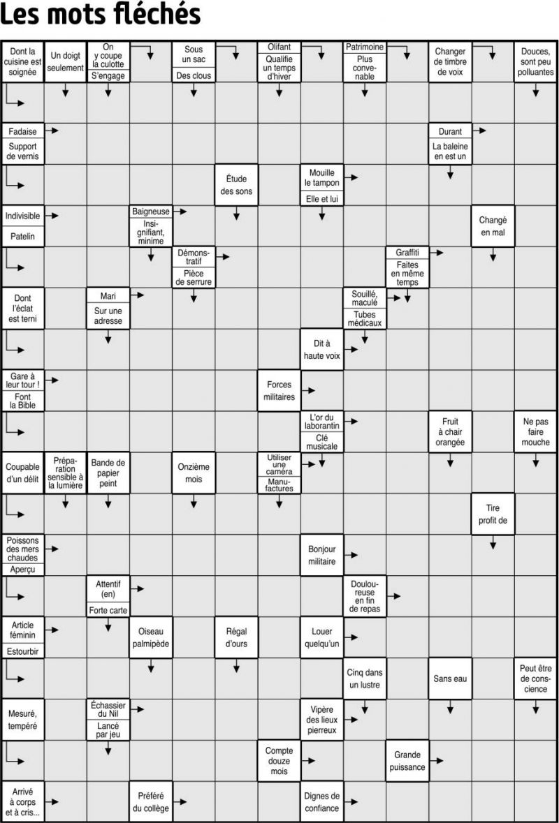 Les mots fléchés