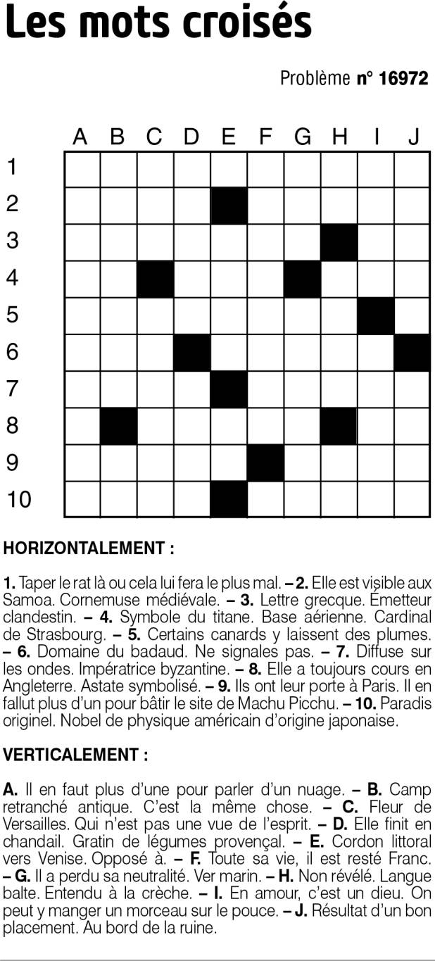Les mots croisés