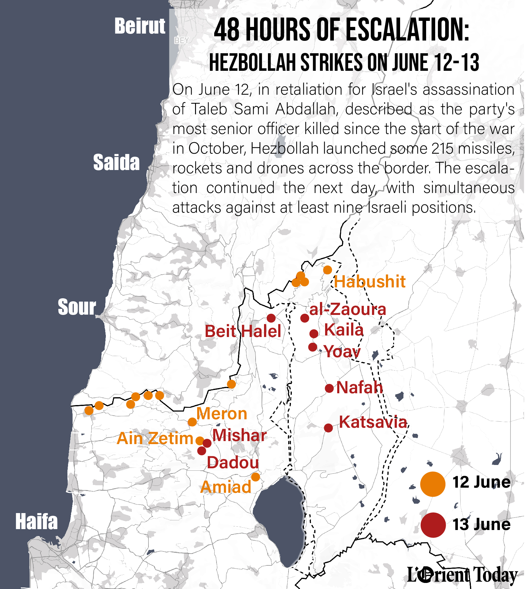 On the map: Hezbollah's response to Israel's assassination of Taleb ...