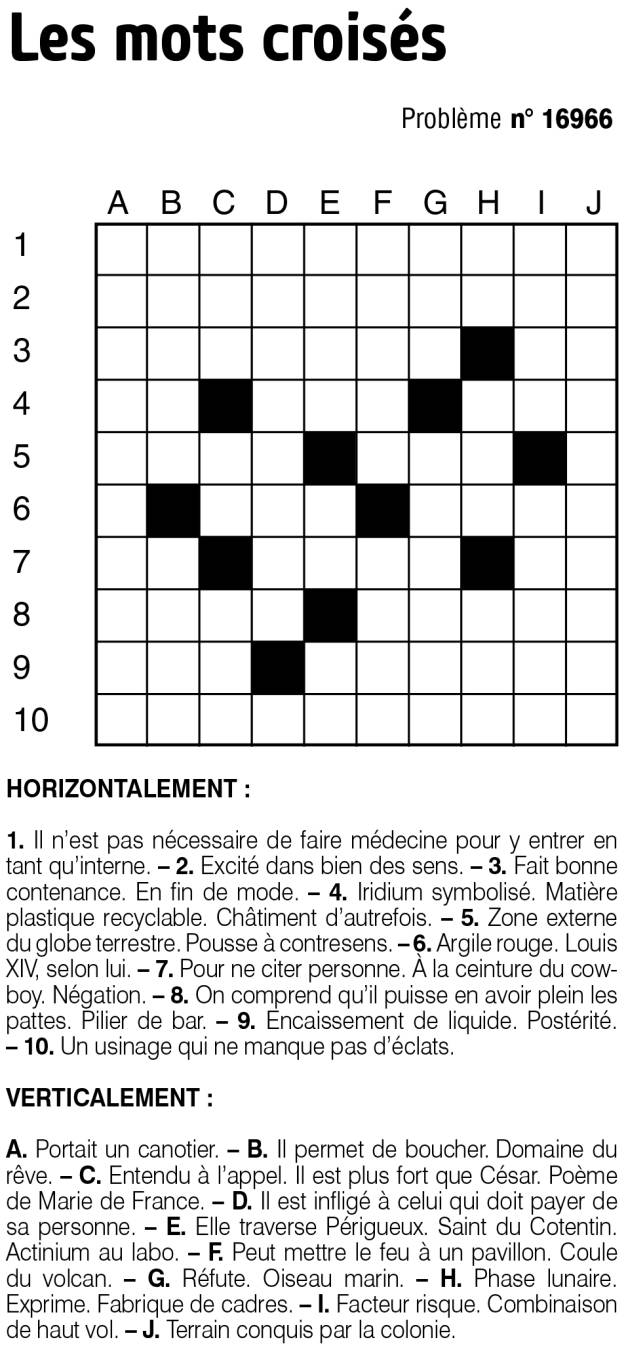 Les mots croisés