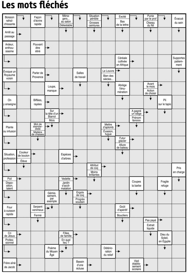 Les mots fléchés