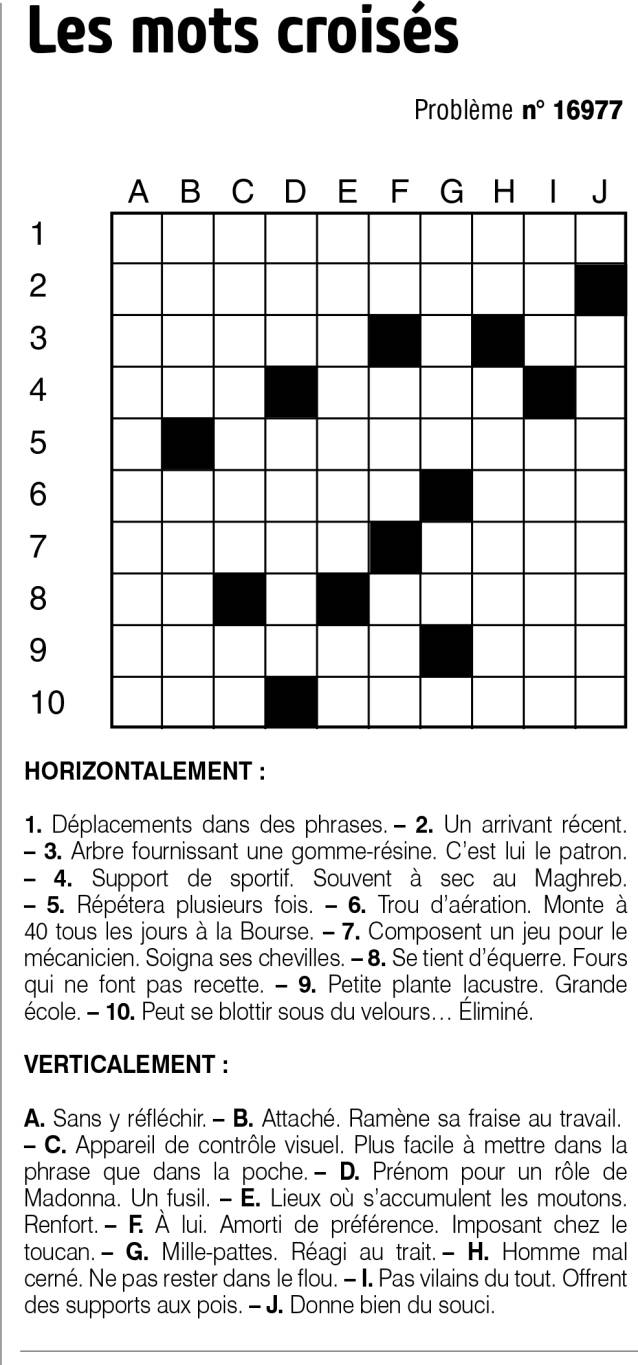Les mots croisés