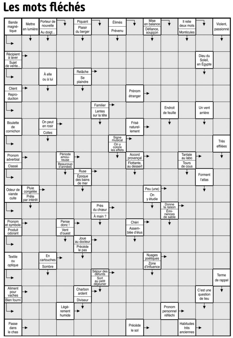 Les mots fléchés