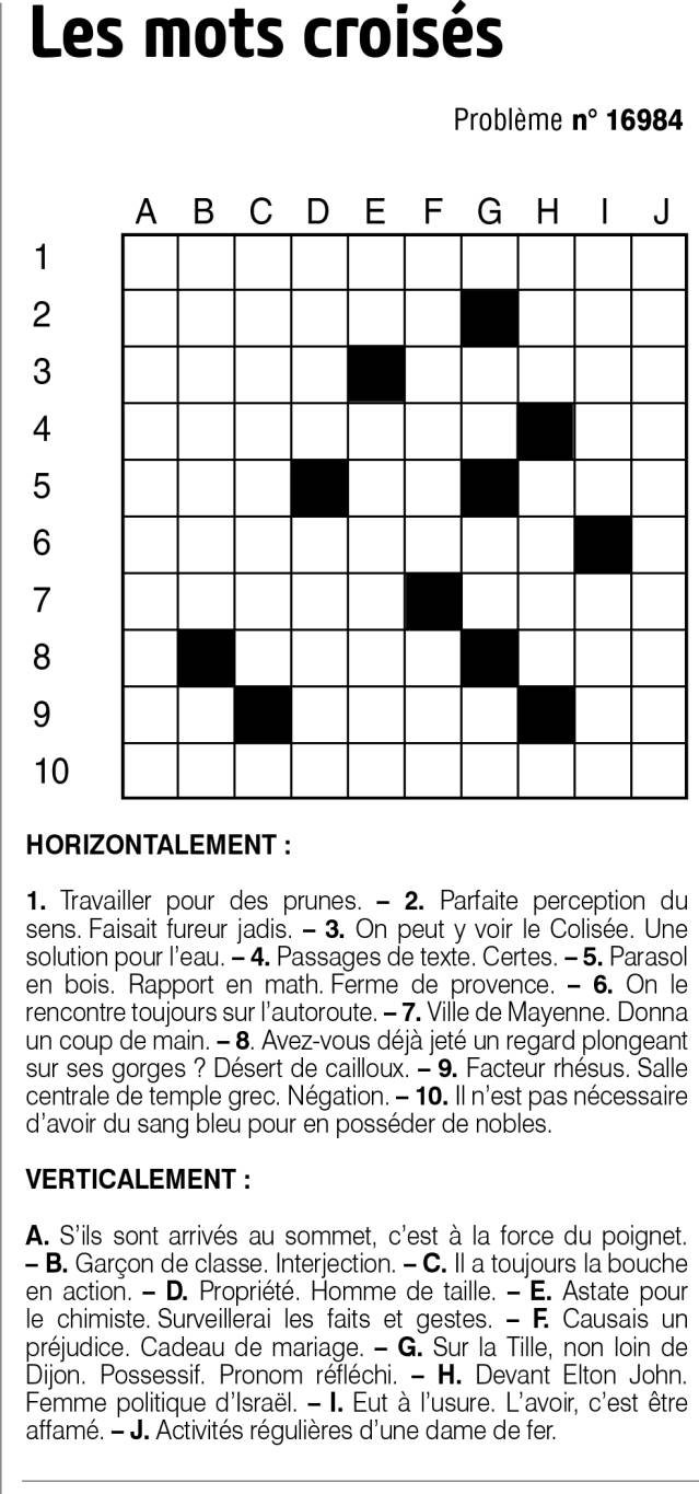 Les mots croisés