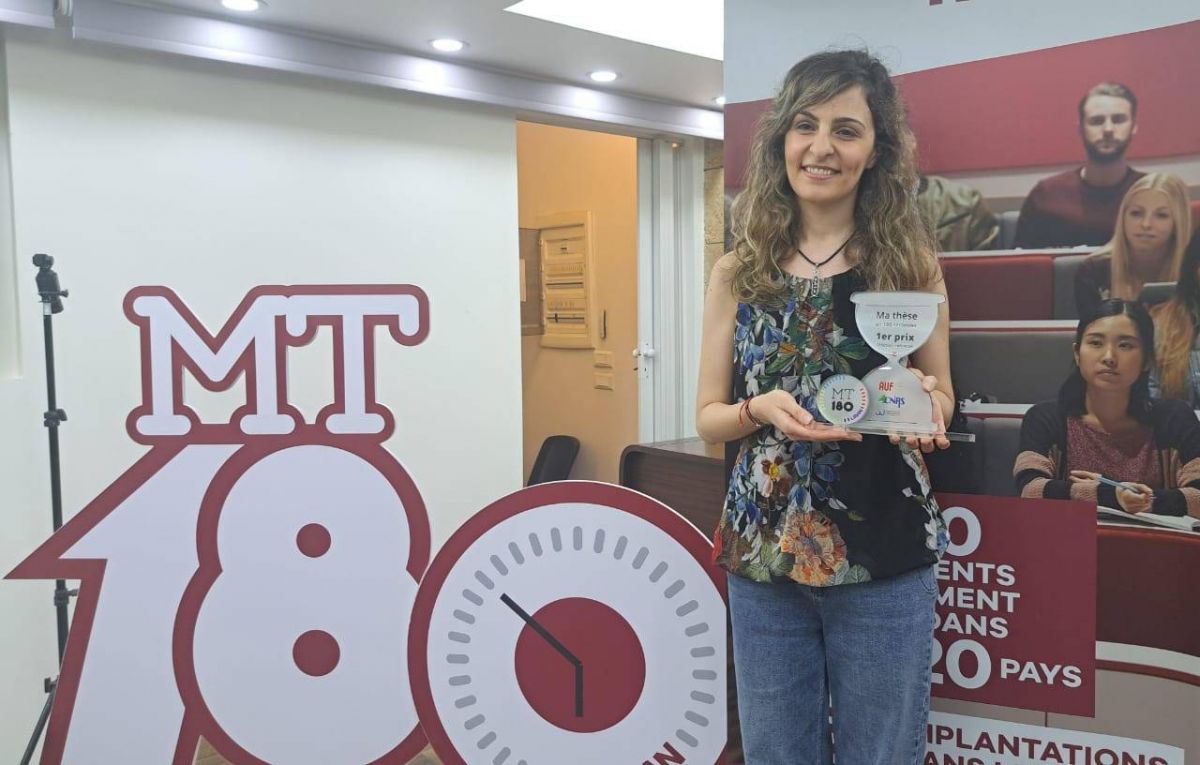 Yara Mahfouz, de l’USJ, gagnante de la compétition « Ma thèse en 180 secondes » Yara Mahfouz, de l’USJ, gagnante de la compétition « Ma thèse en 180 secondes »