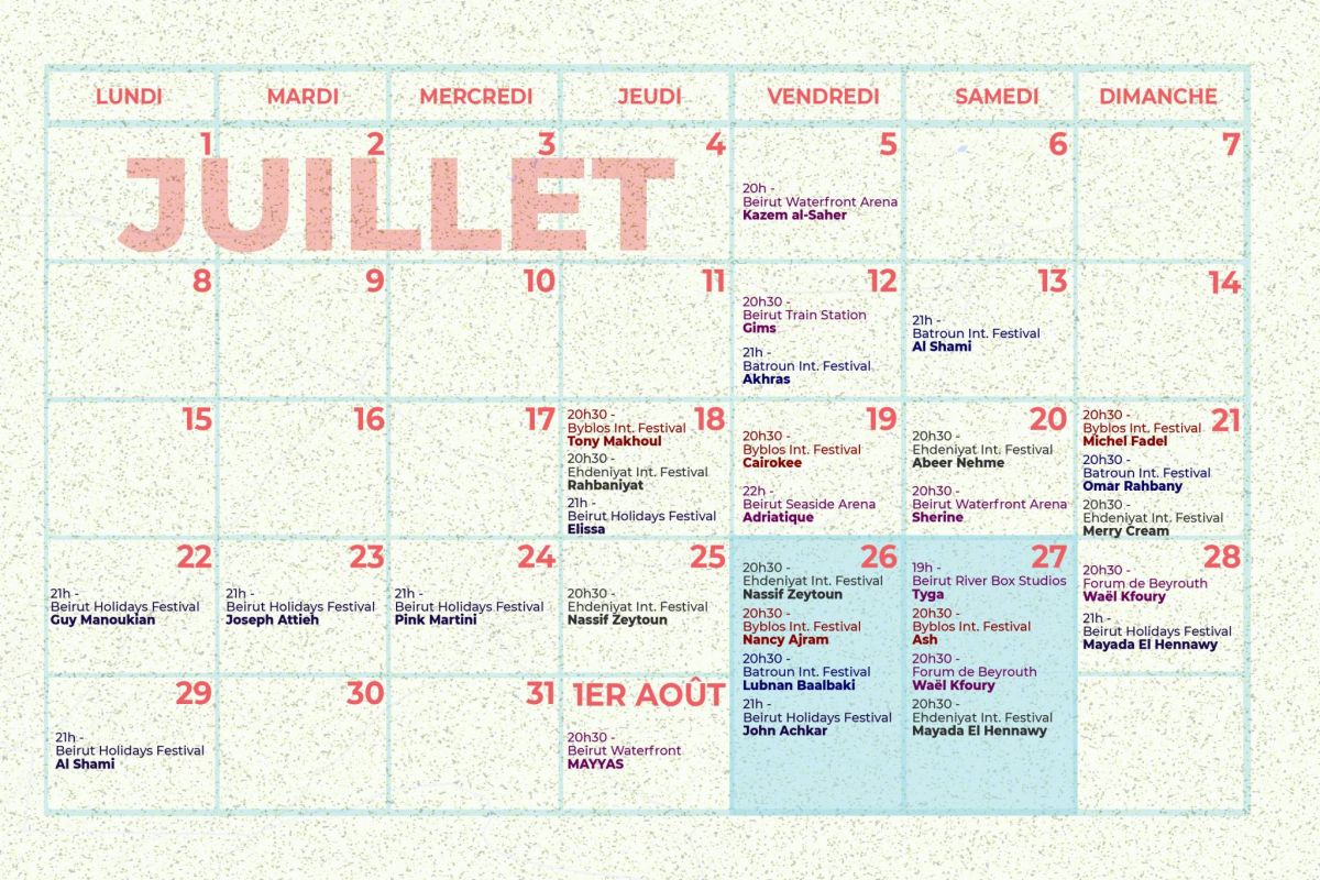Pop arabe, classique, rap, DJ : le calendrier musical de votre mois de juillet au Liban Pop arabe, classique, rap, DJ : le calendrier musical de votre mois de juillet au Liban