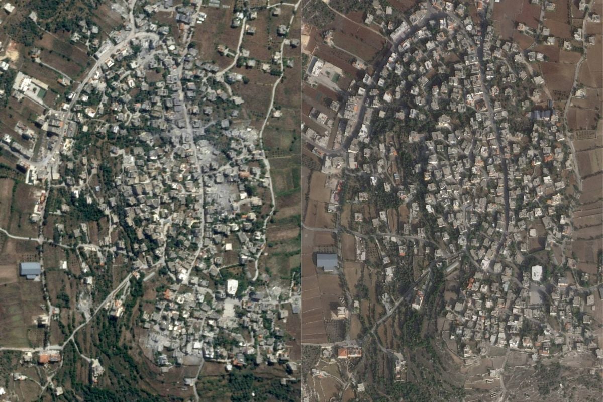 Satellite images reveal the extent of the Israeli destruction in Aita al-Shaab Satellite images reveal the extent of the Israeli destruction in Aita al-Shaab