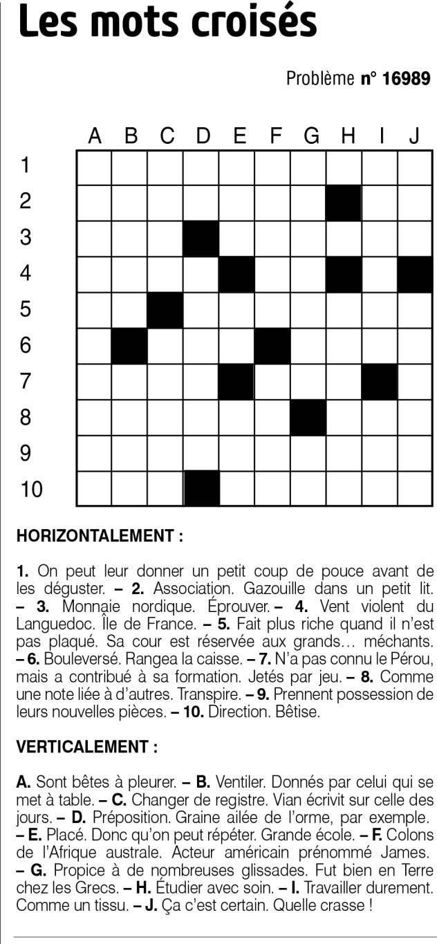Les mots croisés