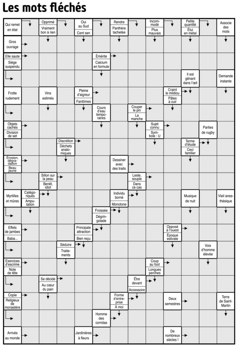 Les mots fléchés
