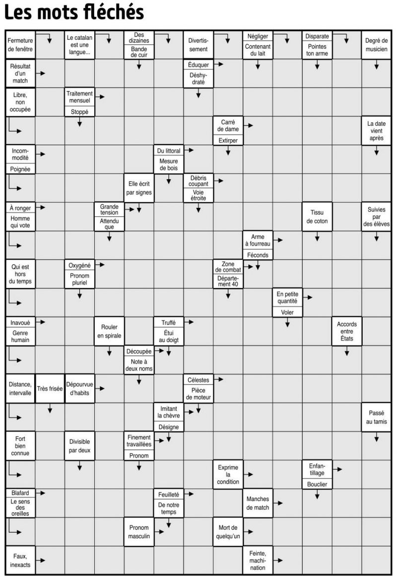 Les mots fléchés