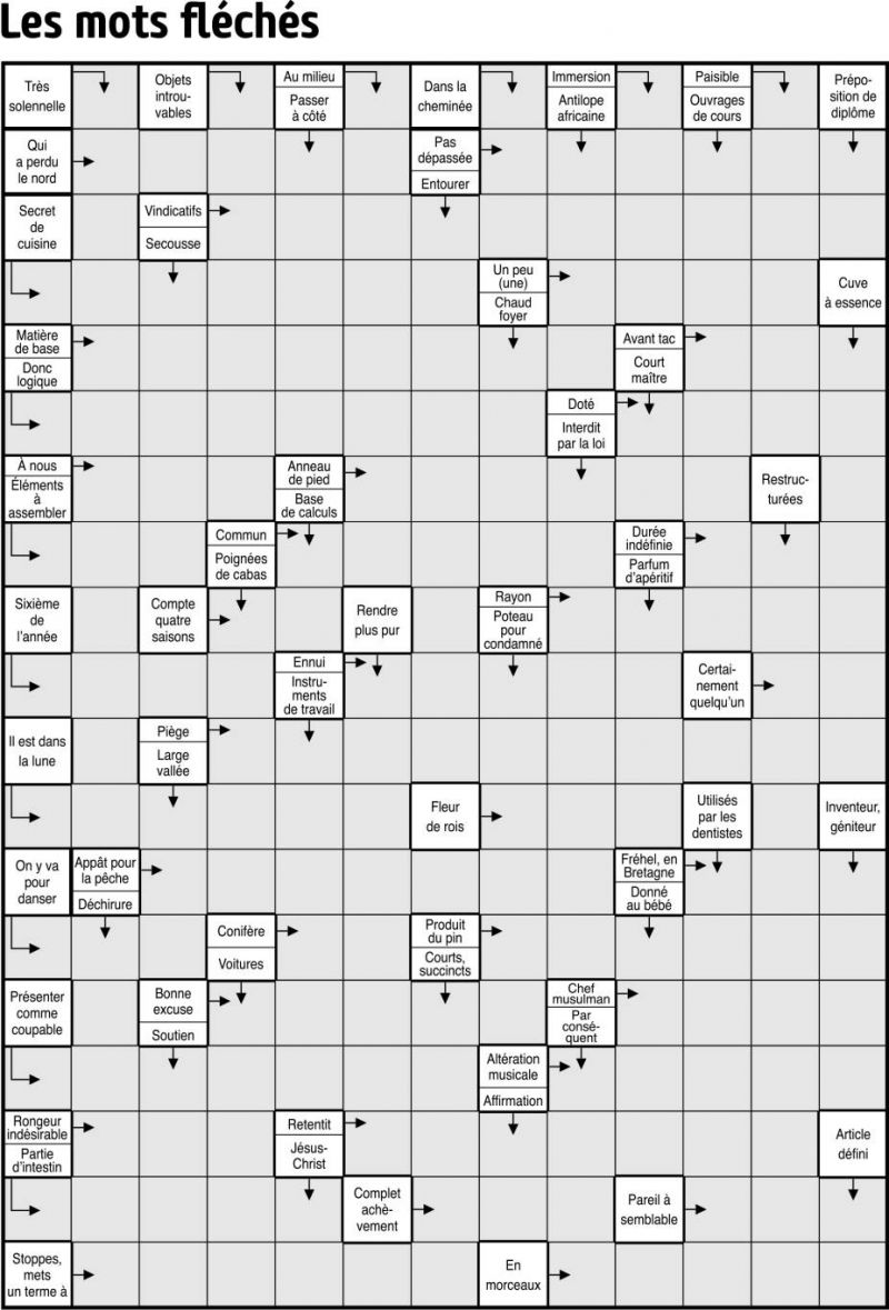 Les mots fléchés