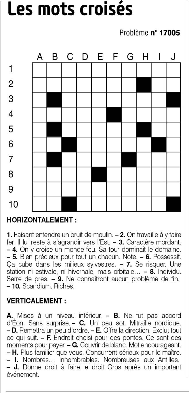 Les mots croisés