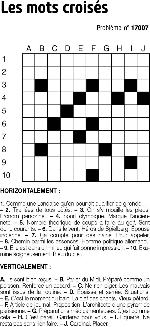 Les mots croisés