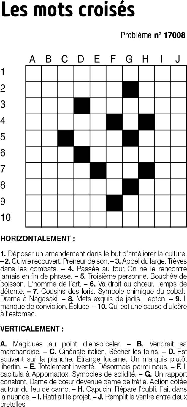 Les mots croisés