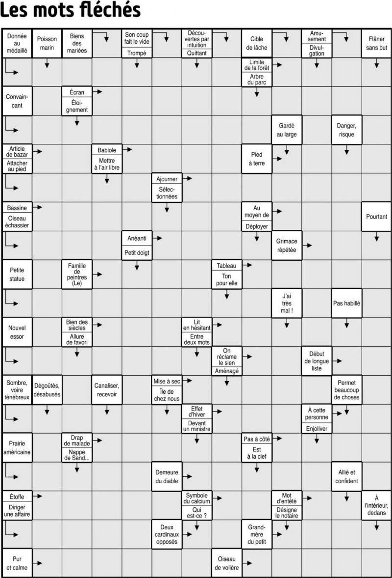 Les mots fléchés