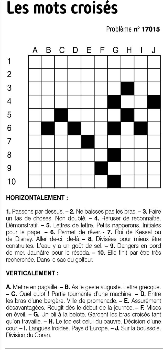 Les mots croisés