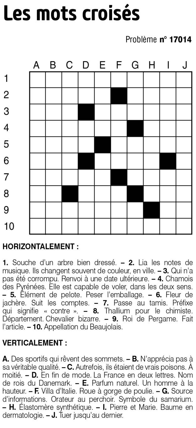 Les mots croisés