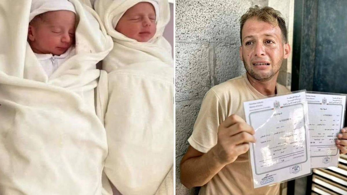 Newborn babies Asser and Ayssel killed in Israeli airstrike while father obtained birth certificates Newborn babies Asser and Ayssel killed in Israeli airstrike while father obtained birth certificates