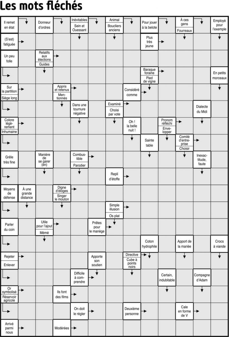 Les mots fléchés