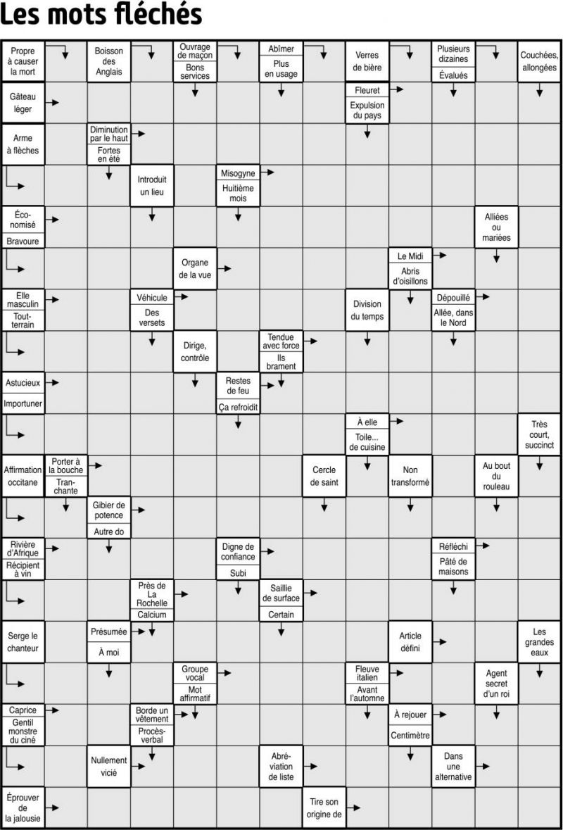 Les mots fléchés