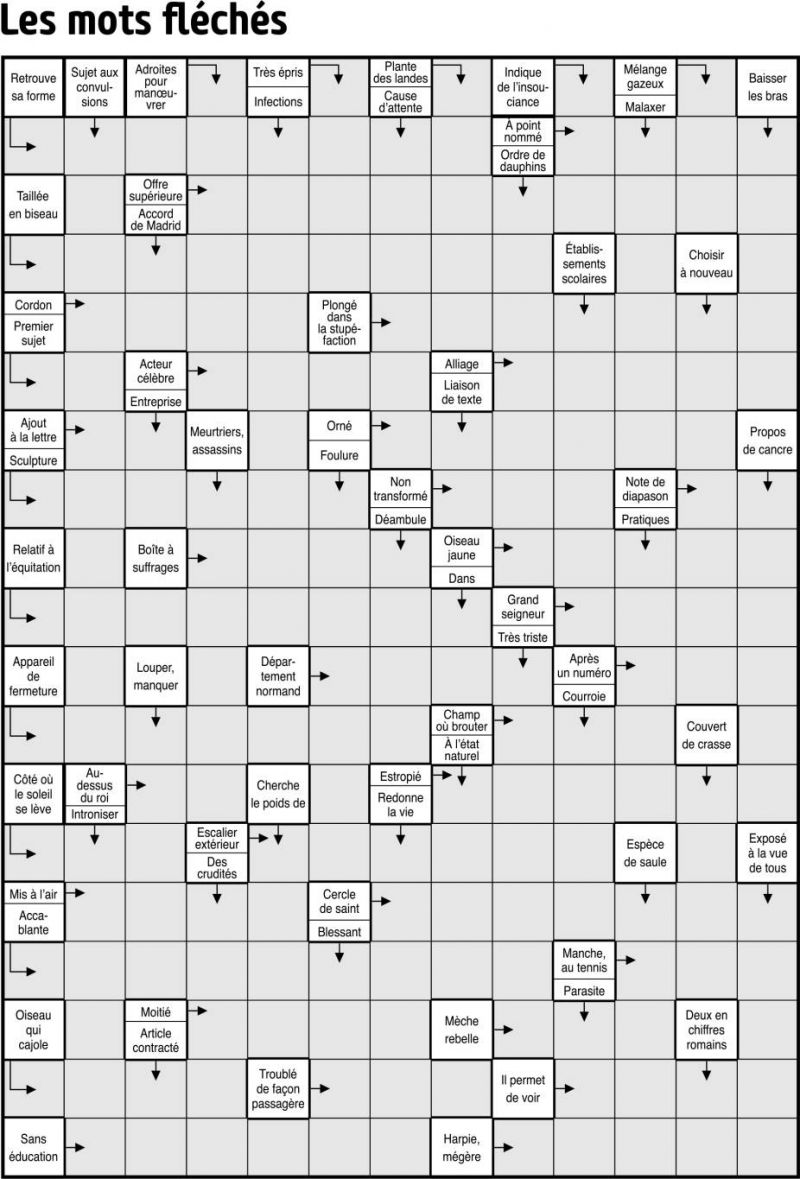 Les mots fléchés