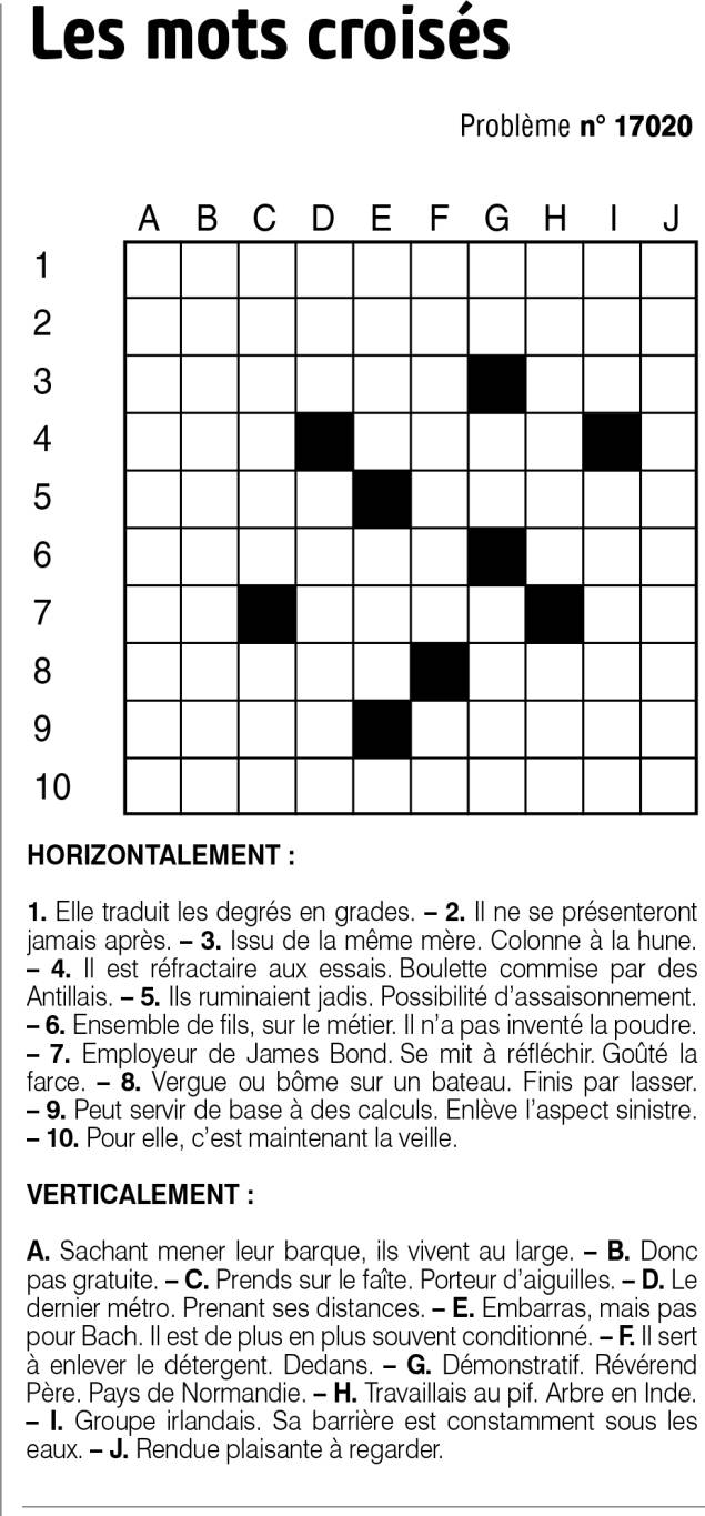 Les mots croisés