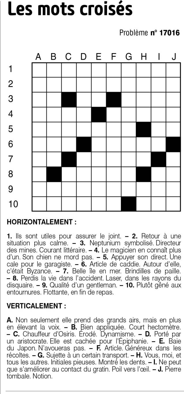 Les mots croisés
